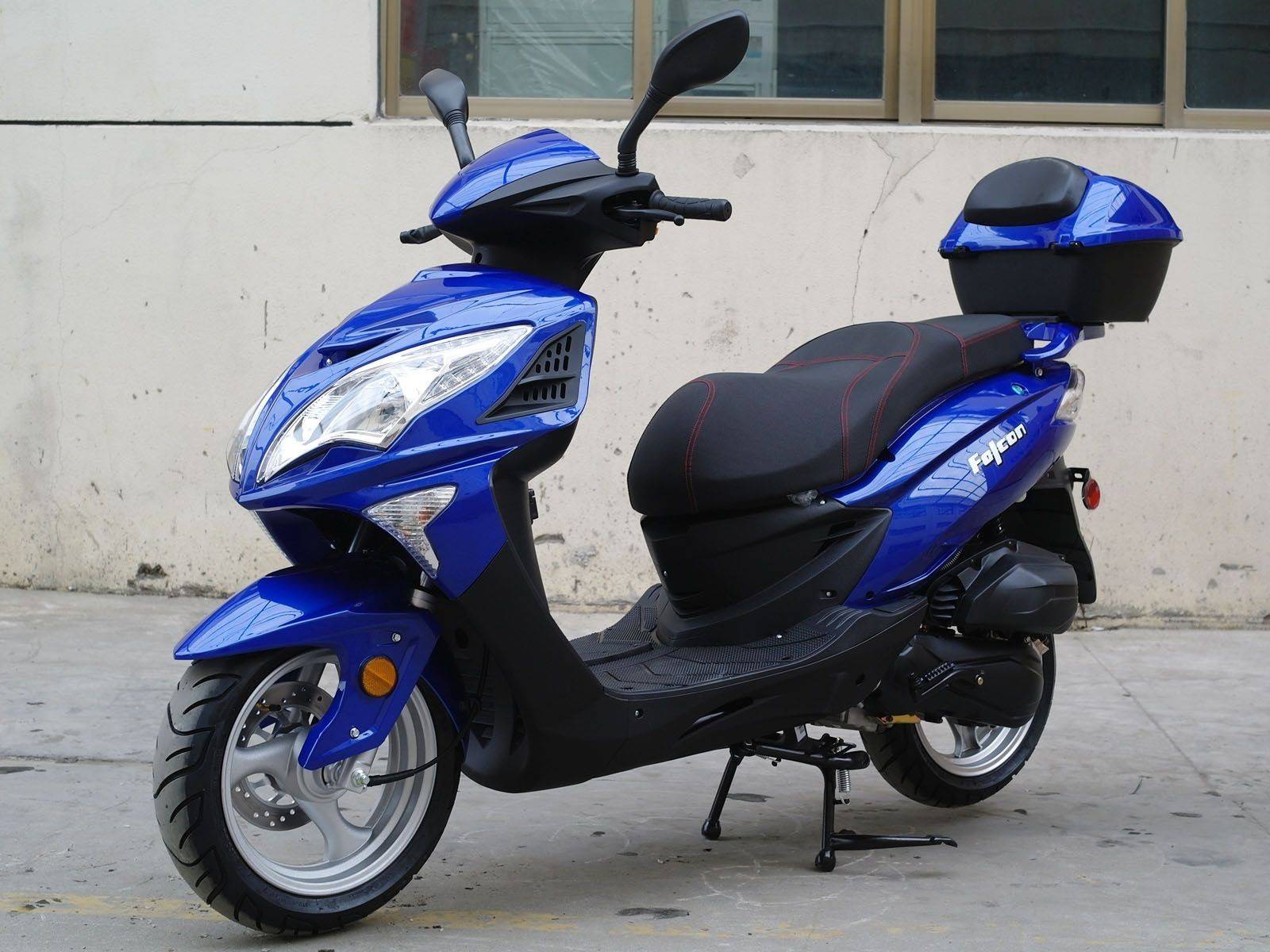 Wheel Big | Gas 200cc Scooter redfoxpowersports Blue, Moped CVT Automatic and 200cc Falcon Body Engine,