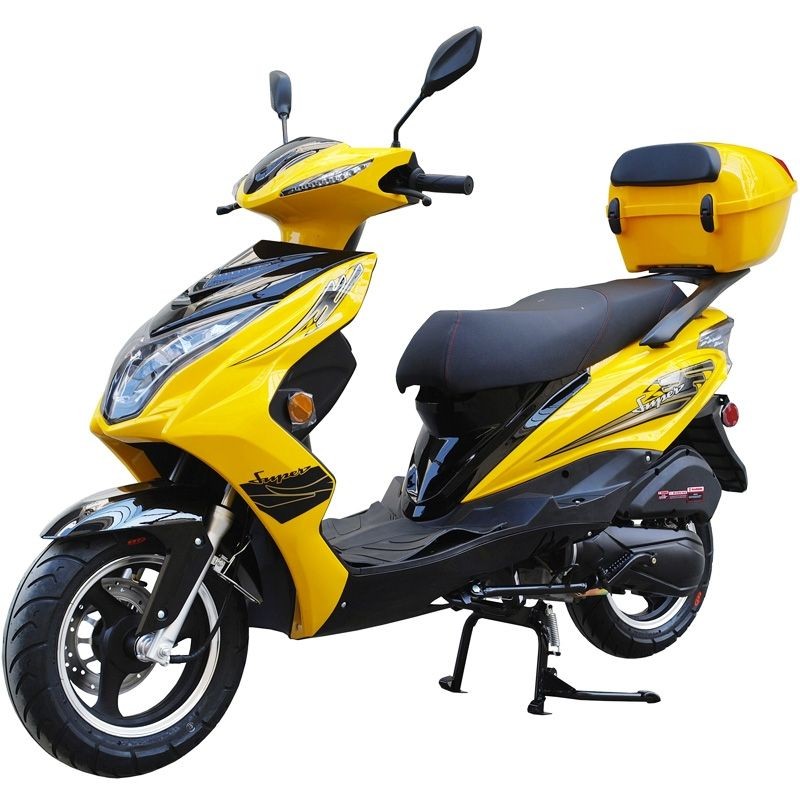 200cc Gas Moped Scooter Super 200 Yellow, Automatic CVT Big Power