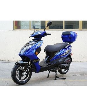 200cc Gas Moped Scooter Super 200 BLUE, Automatic CVT Big Power Engine, Sporty Style
