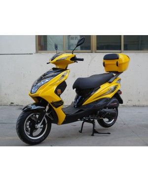 200cc Gas Moped Scooter Super 200 Yellow, Automatic CVT Big Power Engine, Sporty Style