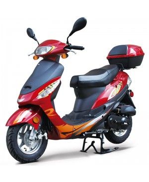 50cc Gas Scooter Moped Red Express with Auto Transmission 