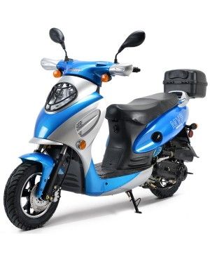 Boom 50cc Moped Scooter BD50QT-2A with 10’’ Wheels Rear Trunk